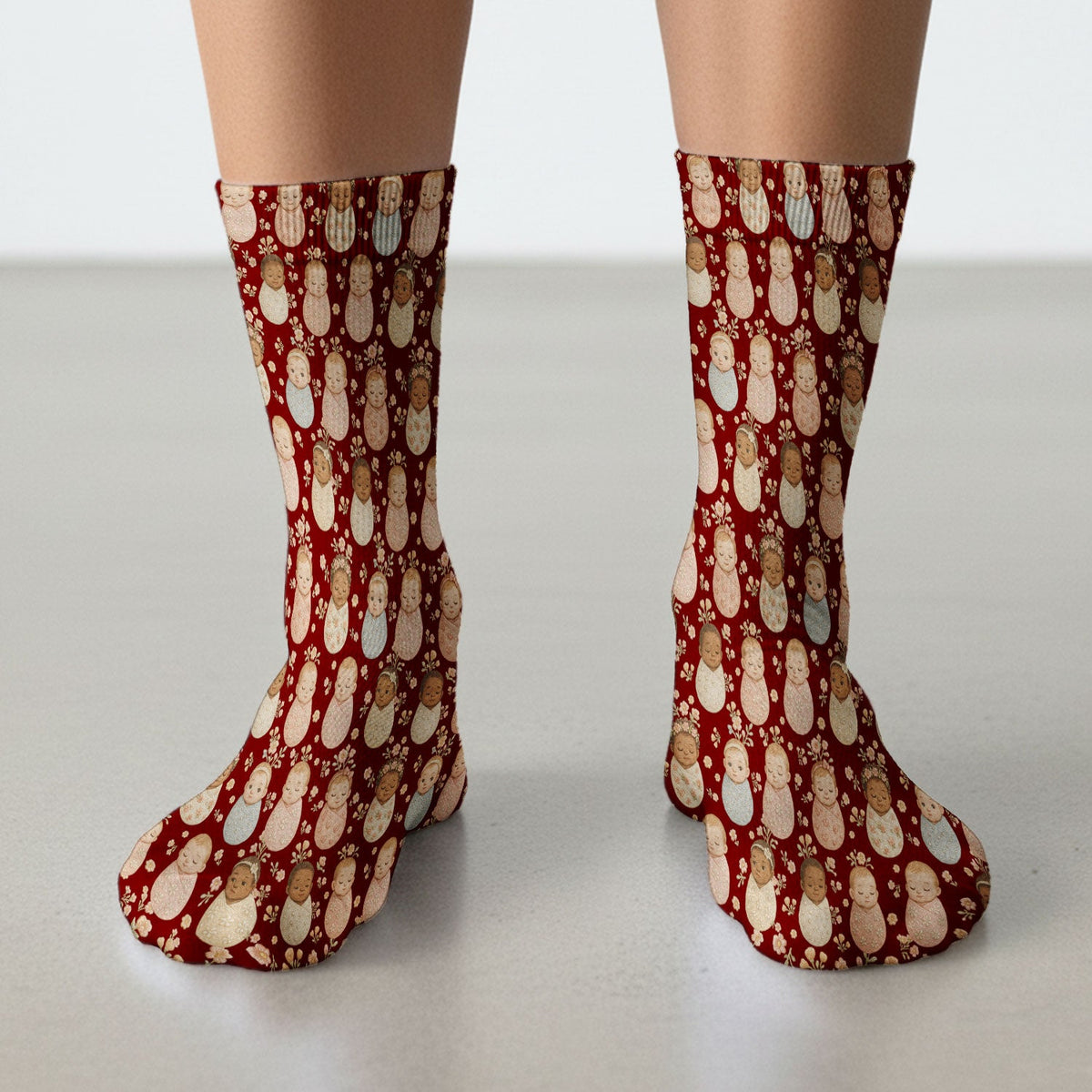 Sweet Newborn Baby Floral Nurse Socks