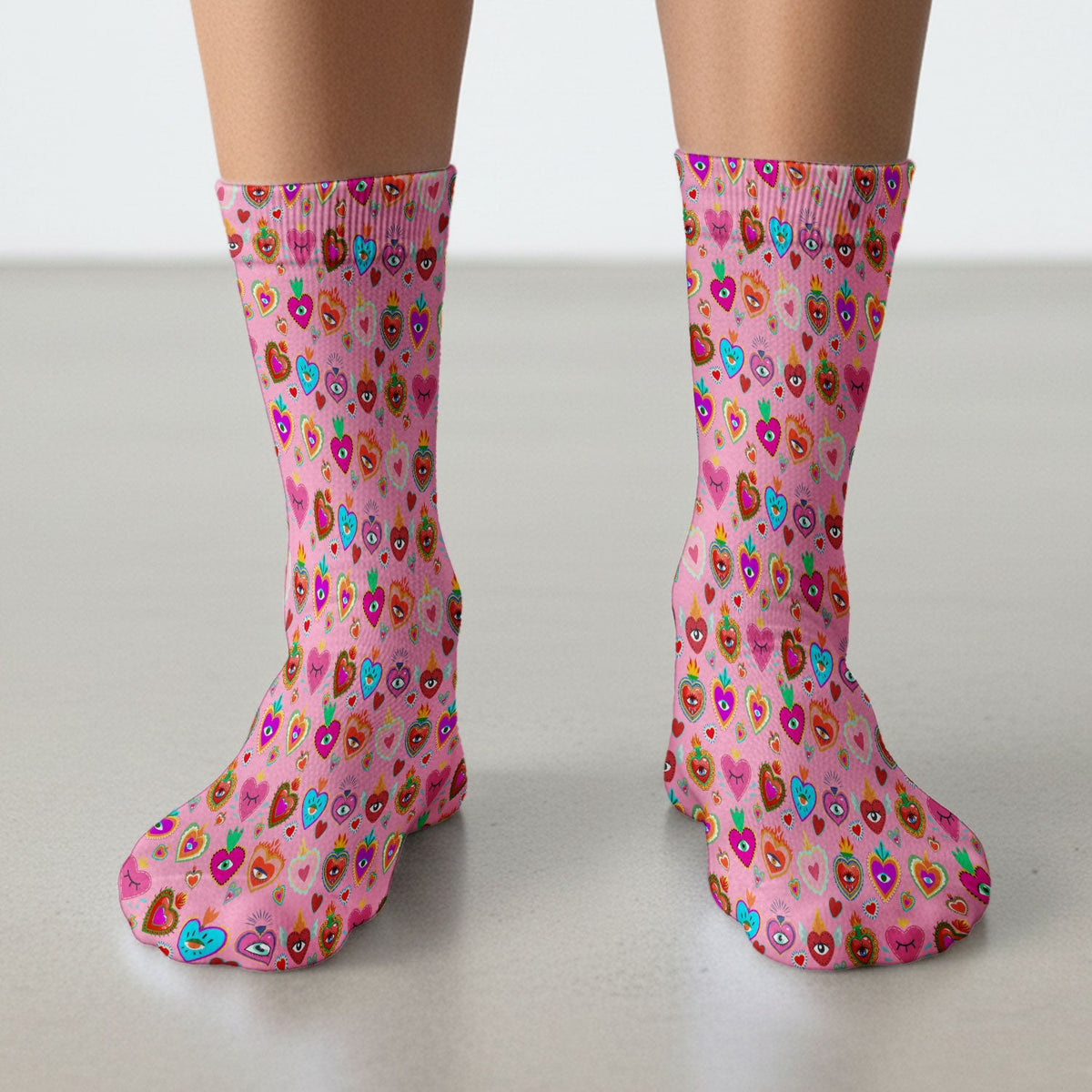 Valentine Colorful Sacred Heart Nurse Socks
