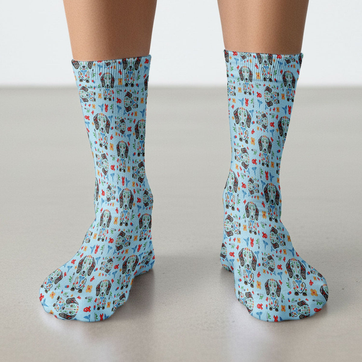 Dachshund Medical Icon Nurse Socks