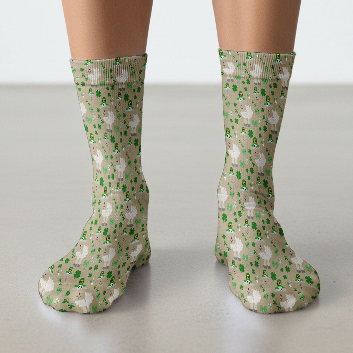 Sheep Shamrock Nurse Socks - St Patricks Day Gift
