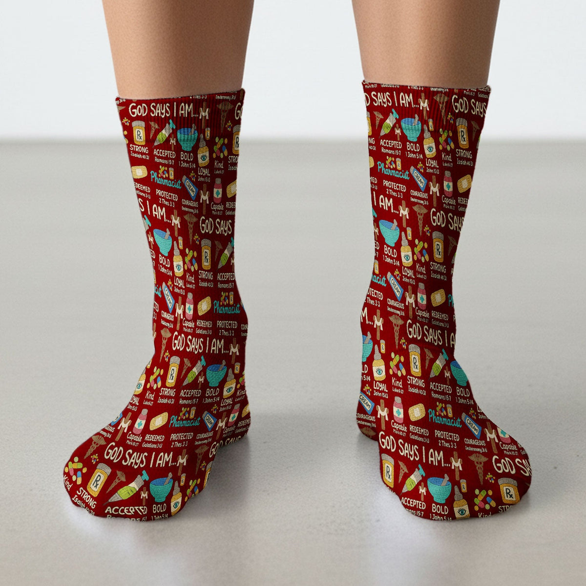 God Says I Am Pharmacist Nurse Socks