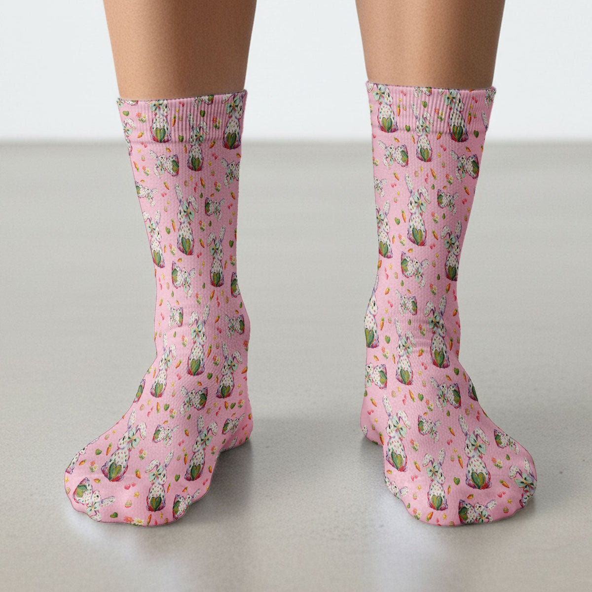 Pastel Bunny Easter Nurse Socks