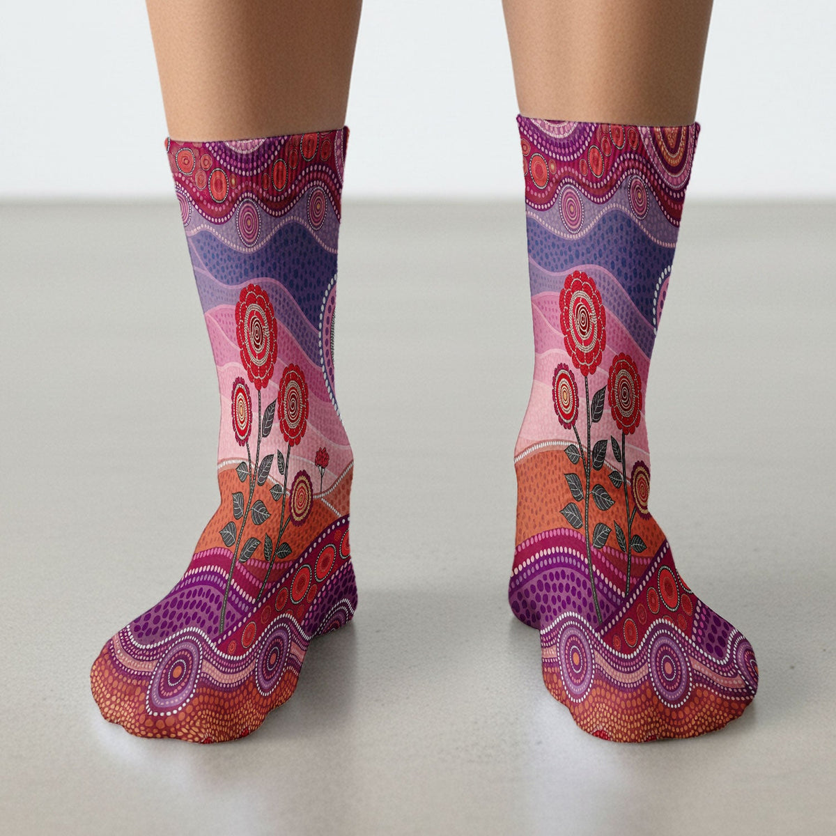 Boho Dot Art Heart Nurse Socks - Valentines Day Gift