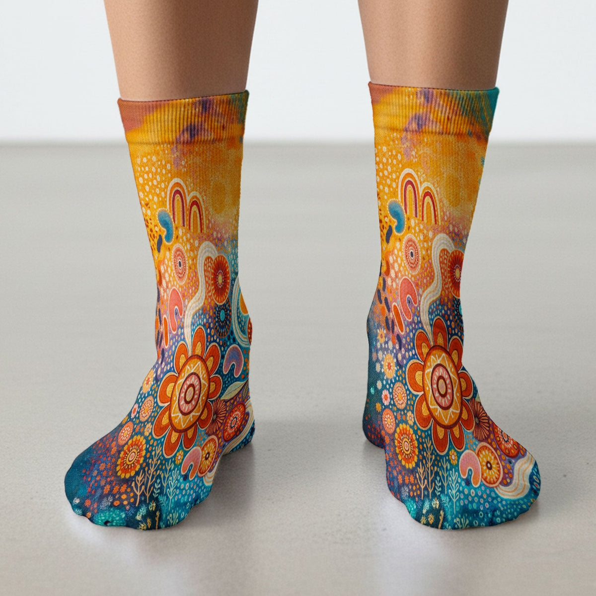 Australian Dot Art Boho Nurse Socks