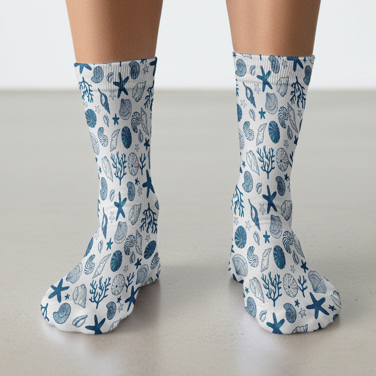 Ocean Shell Starfish Nurse Socks
