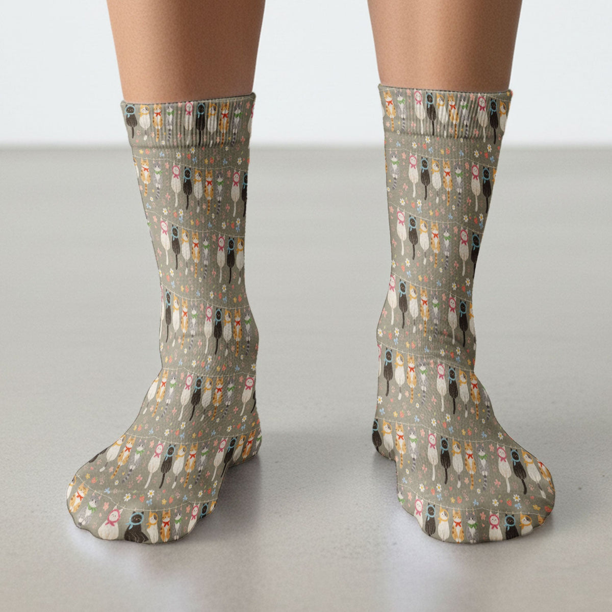 Cat Clothesline Nurse Socks