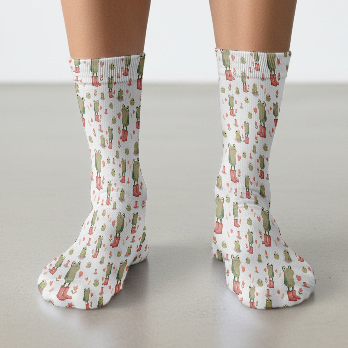 Adorable Frog Boots Heart Nurse Socks