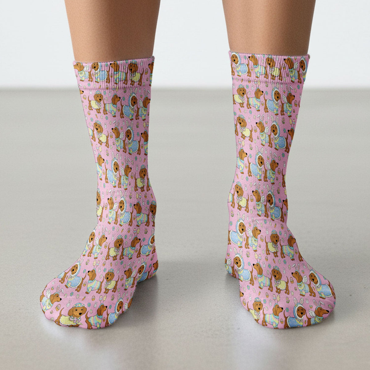 Dachshund Bunny Nurse Socks - Easter Gift