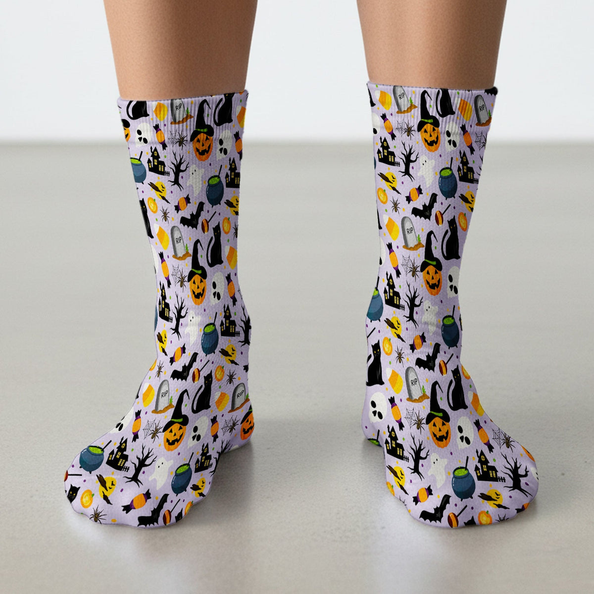 Ghost Pumpkin Witch Nurse Socks - Halloween Gift