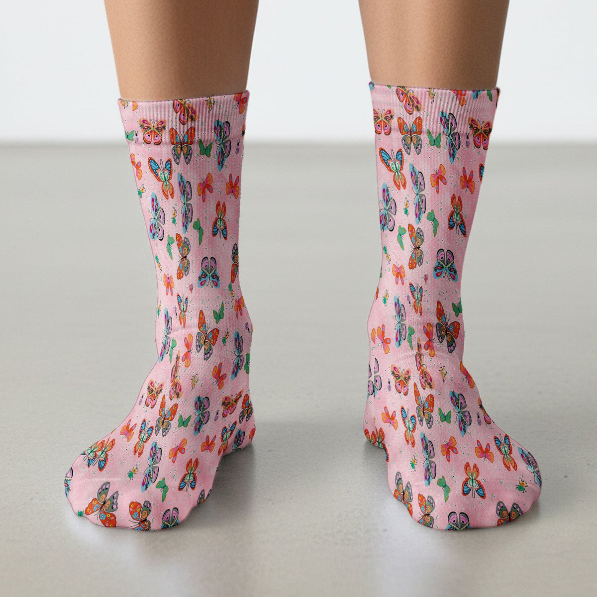 Colorful Butterfly Garden Nurse Socks