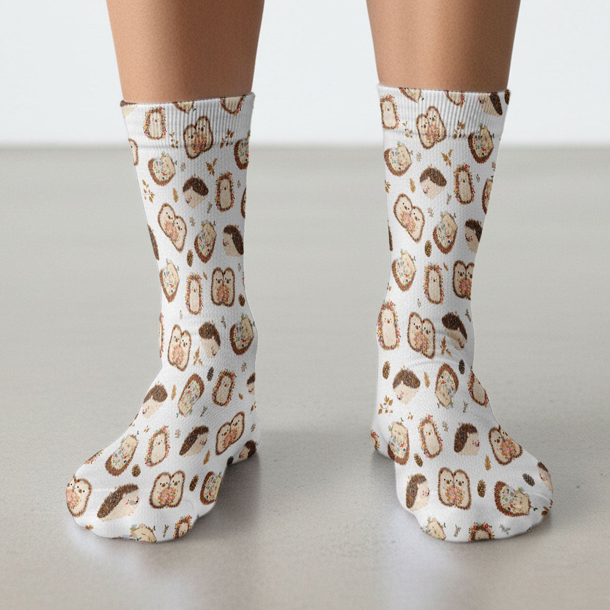 Hedgehog Floral Nurse Socks