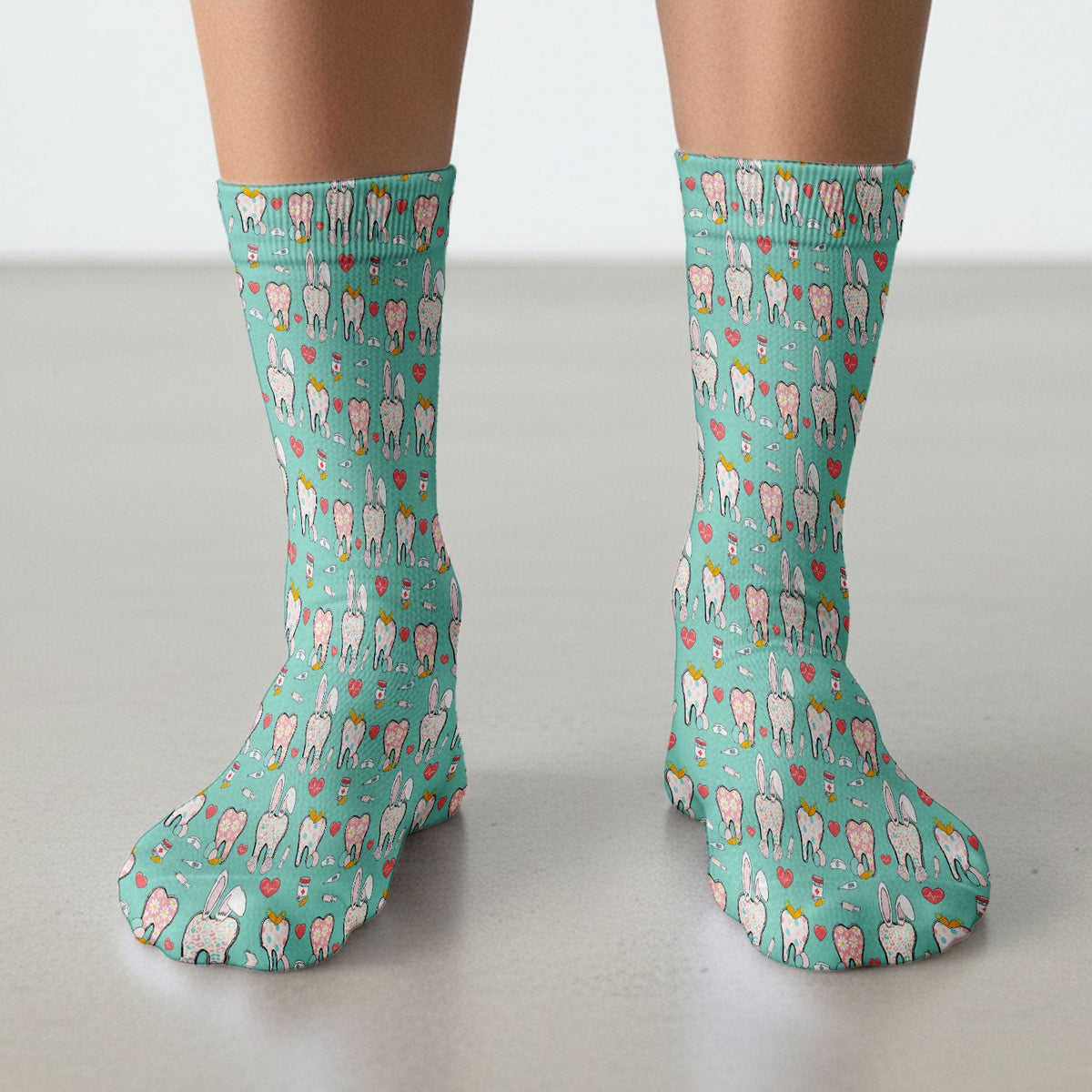 Easter Bunny Dentist Nurse Socks
