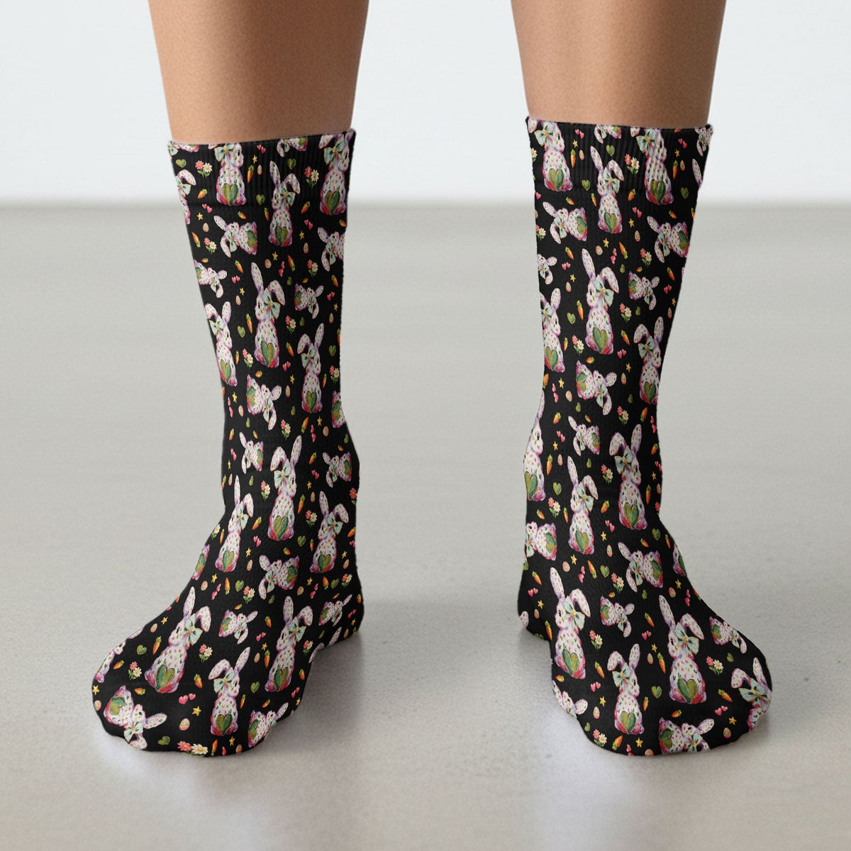 Pastel Bunny Easter Nurse Socks