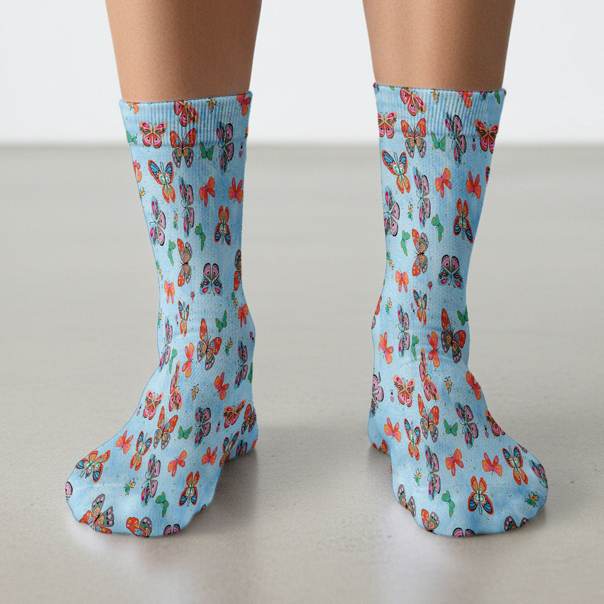 Colorful Butterfly Garden Nurse Socks