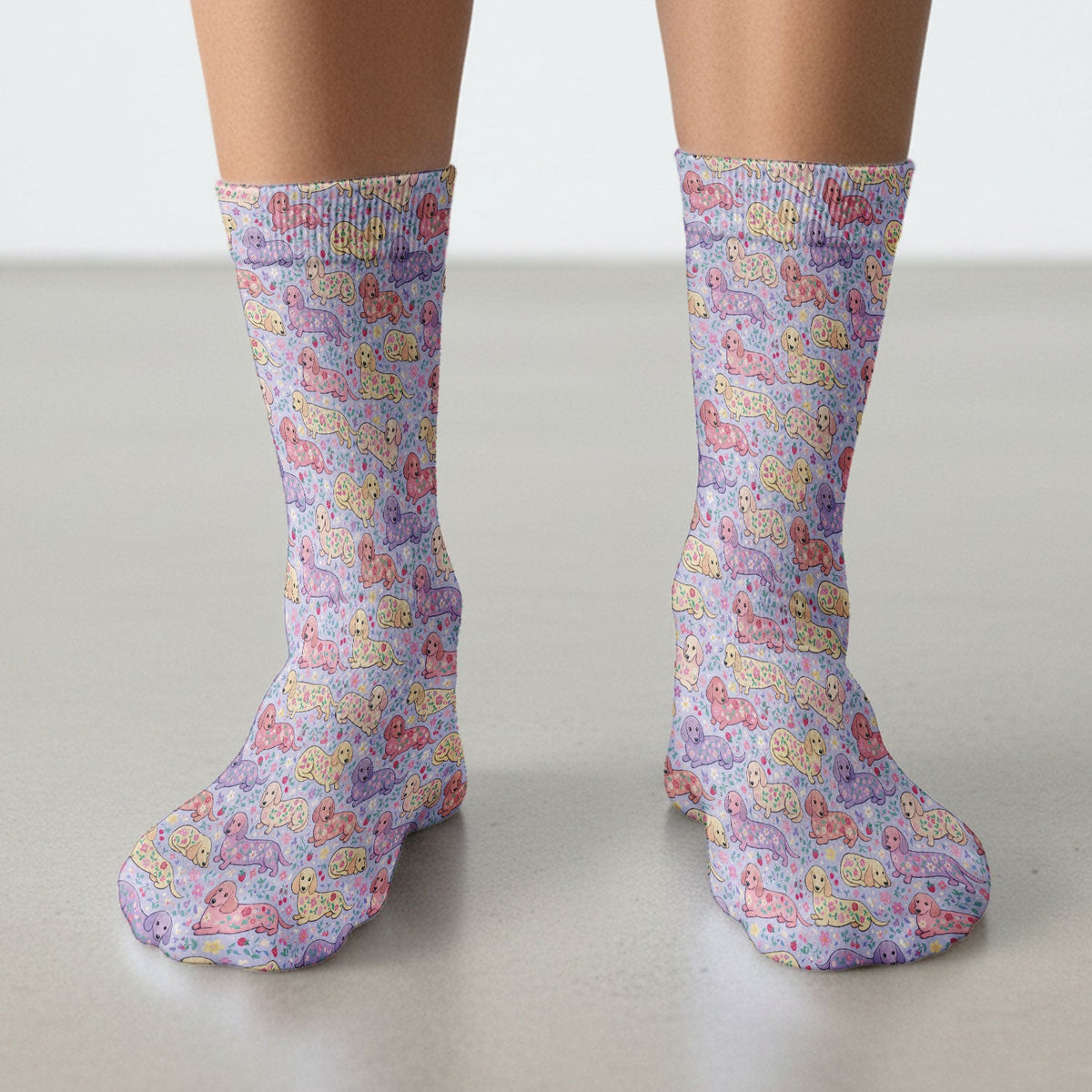Dachshund Floral Nurse Socks