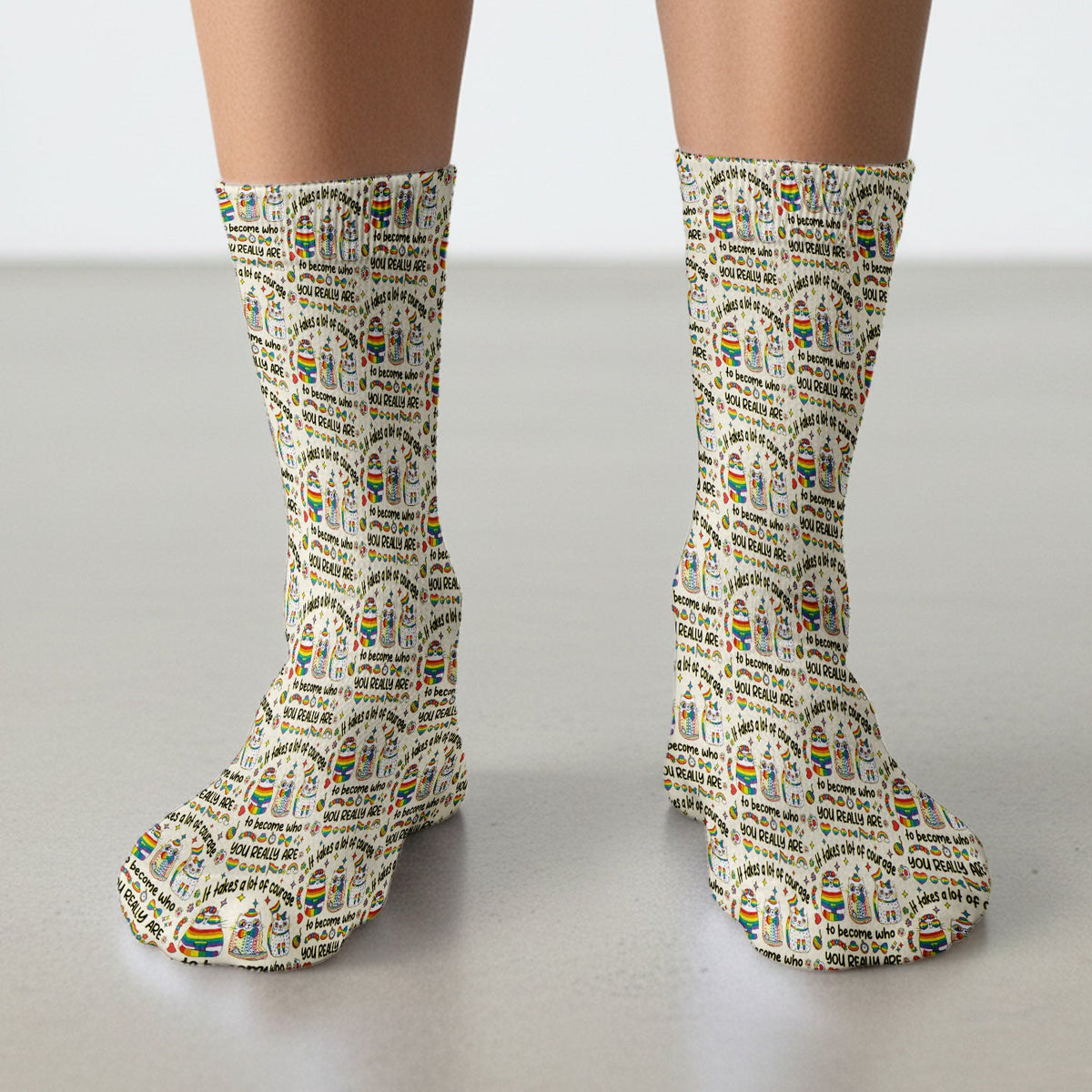 Nurse Rainbow Cat Courage Socks