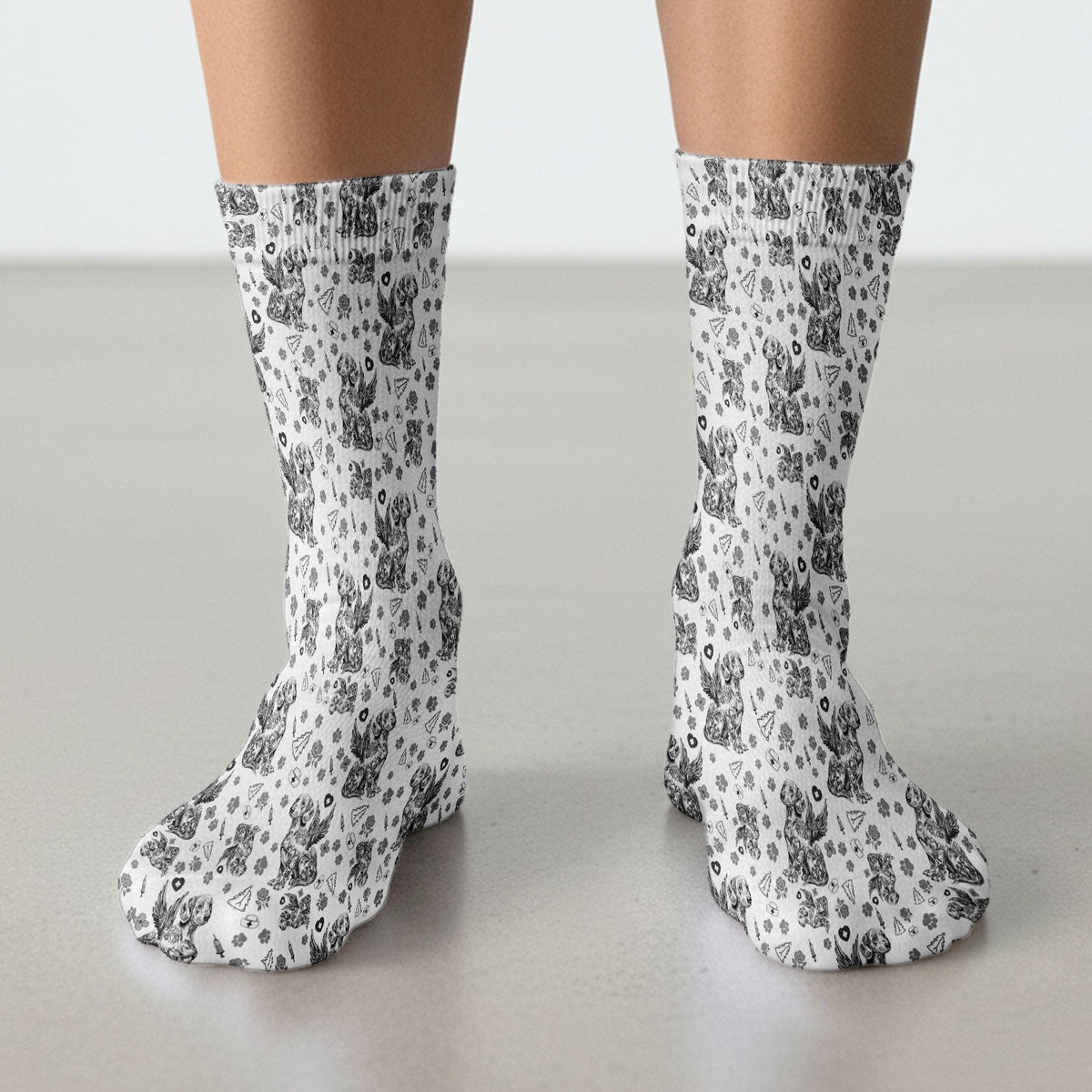 Toile De Jouy Dachshund Angel Nurse Socks