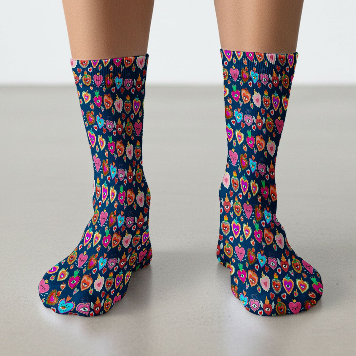 Valentine Colorful Sacred Heart Nurse Socks