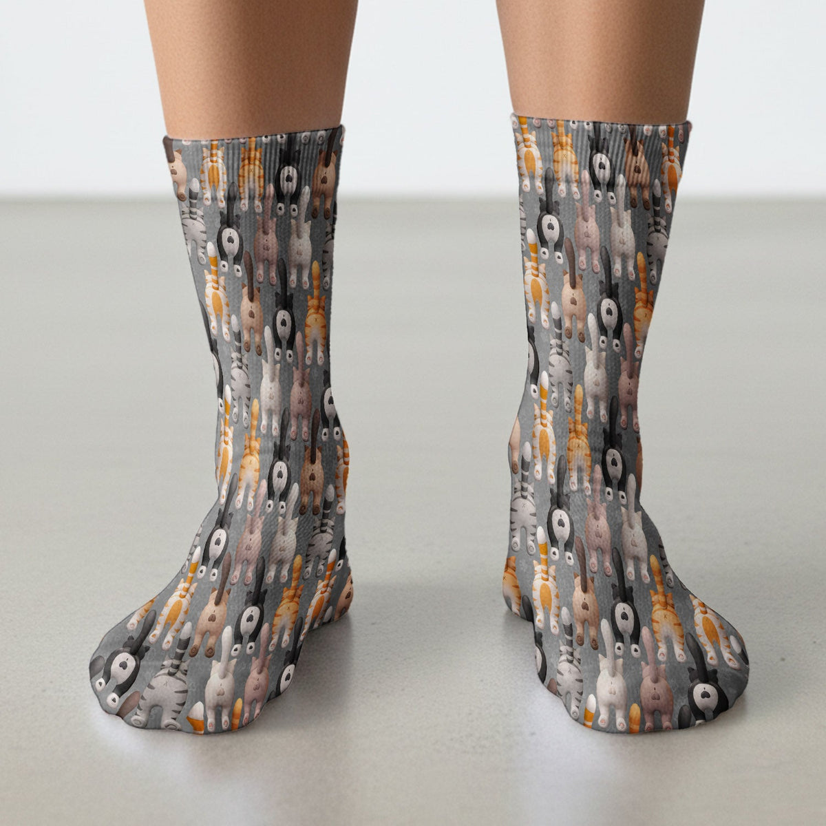 Cat Butt Paw Print Nurse Socks