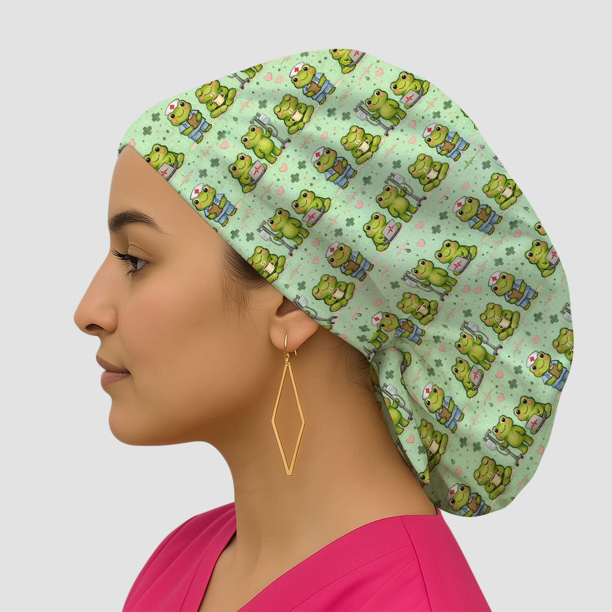 Adorable Frog Various Poses Scrub Cap