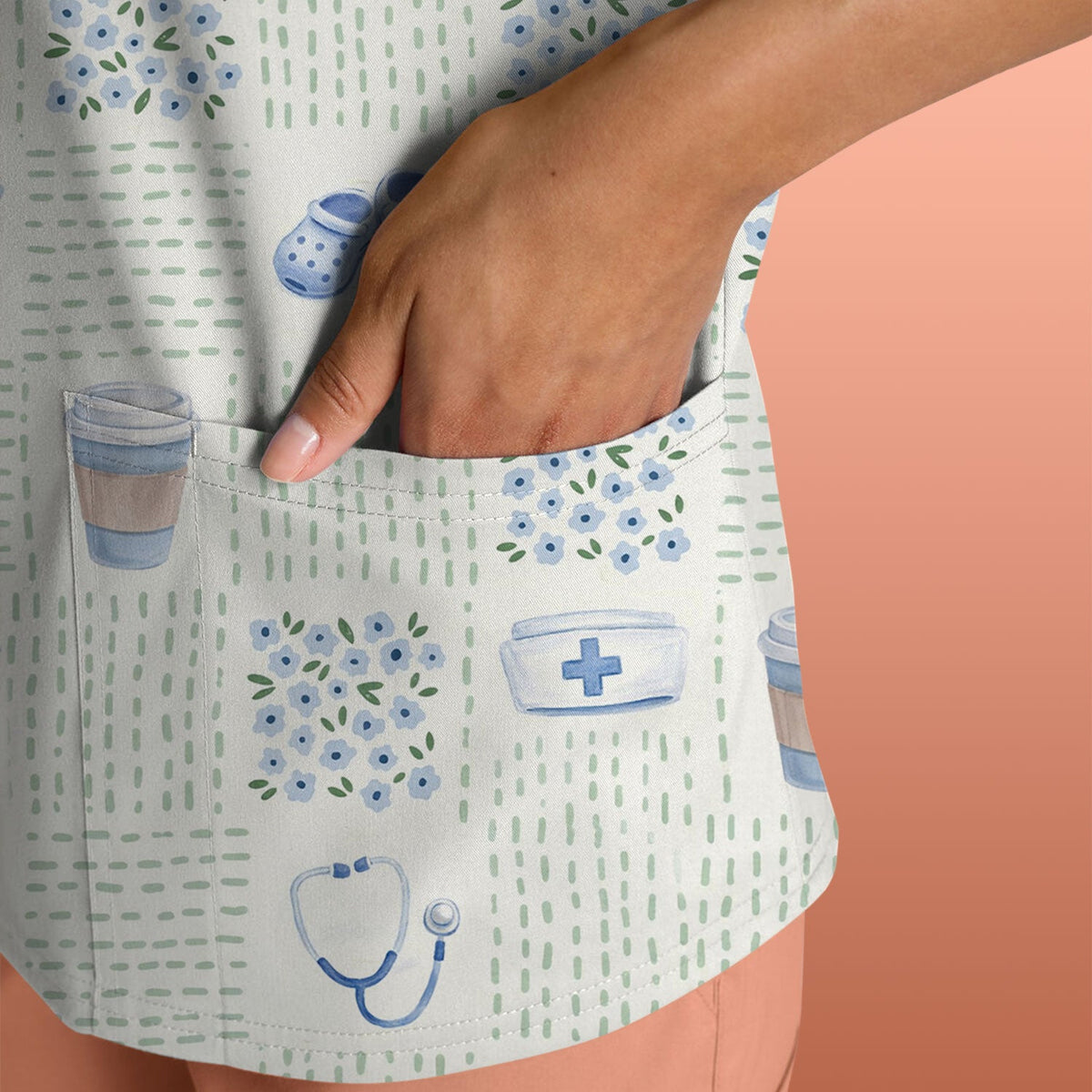Medical Essentials Nurse Scrub Top