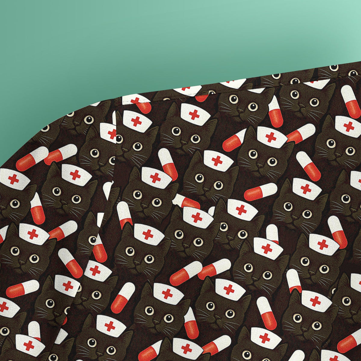 Nurse Cat With Pills Scrub Top