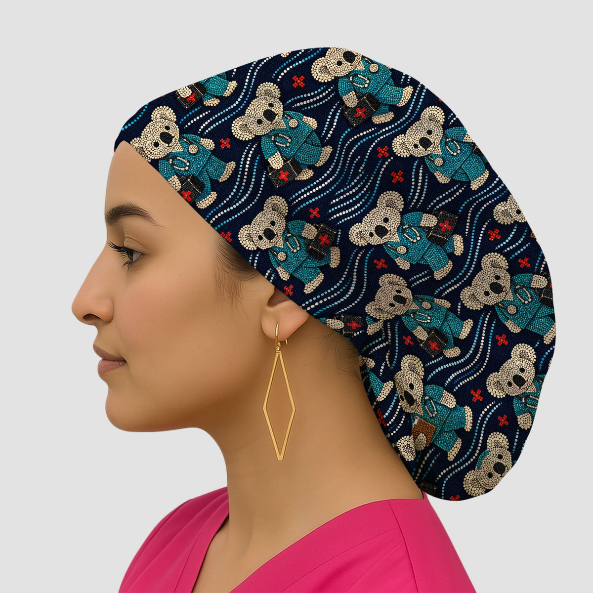 Aboriginal Dot Art Koala Scrub Cap