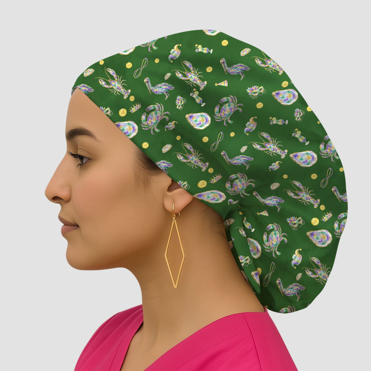 Mardi Gras Seafood Scrub Cap