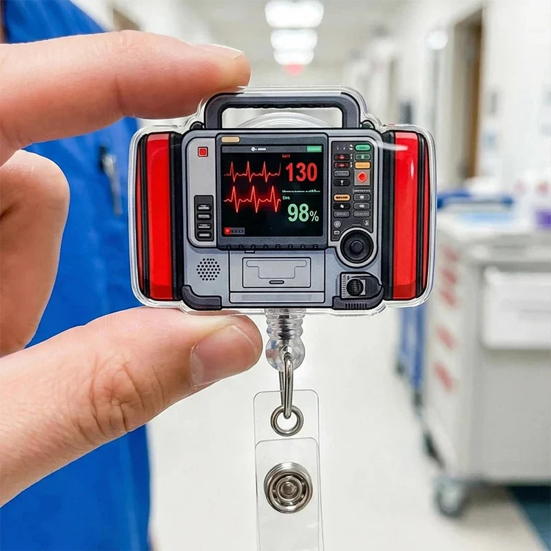 Defibrillator Nurse Badge Reel