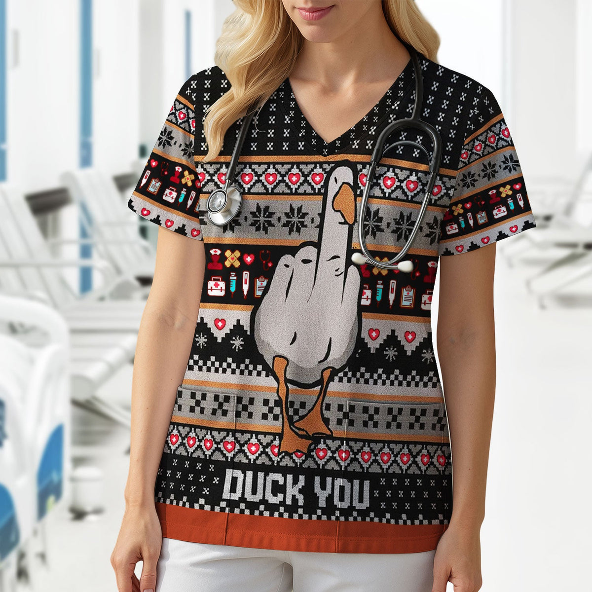 Duck Nurse Scrub Top - Christmas Gift