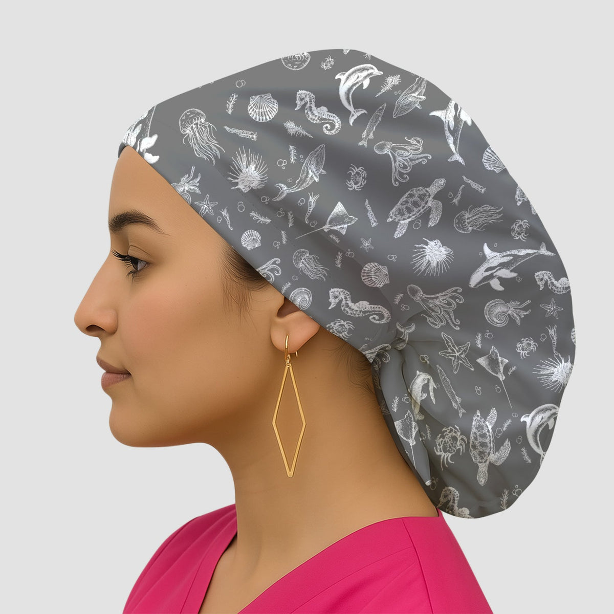 Marine Sea Life Scrub Cap