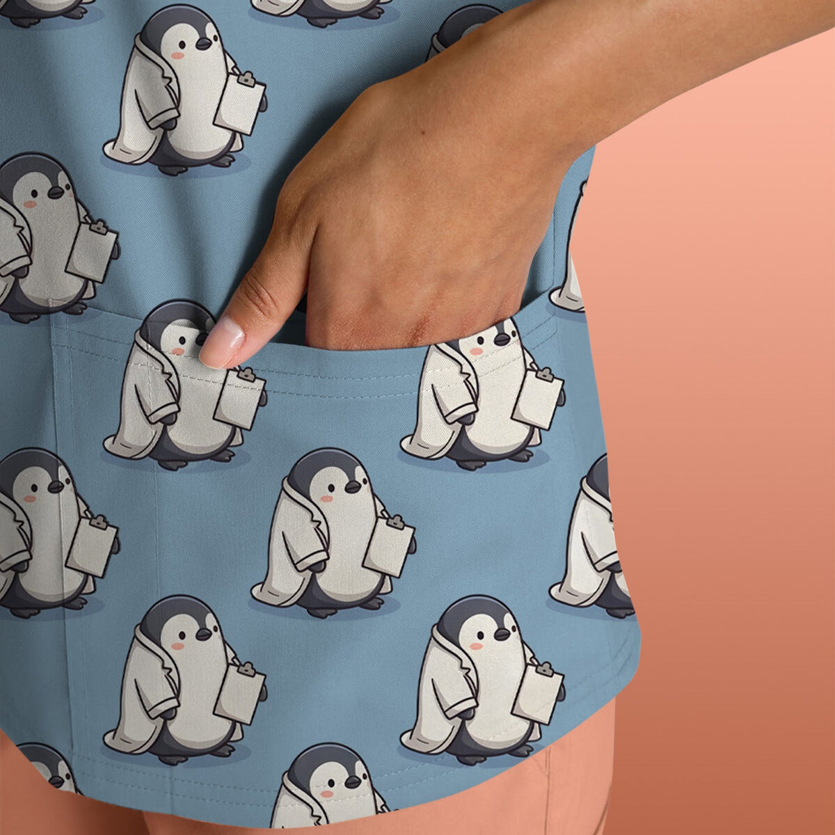 Penguin Medical Nurse Scrub Top