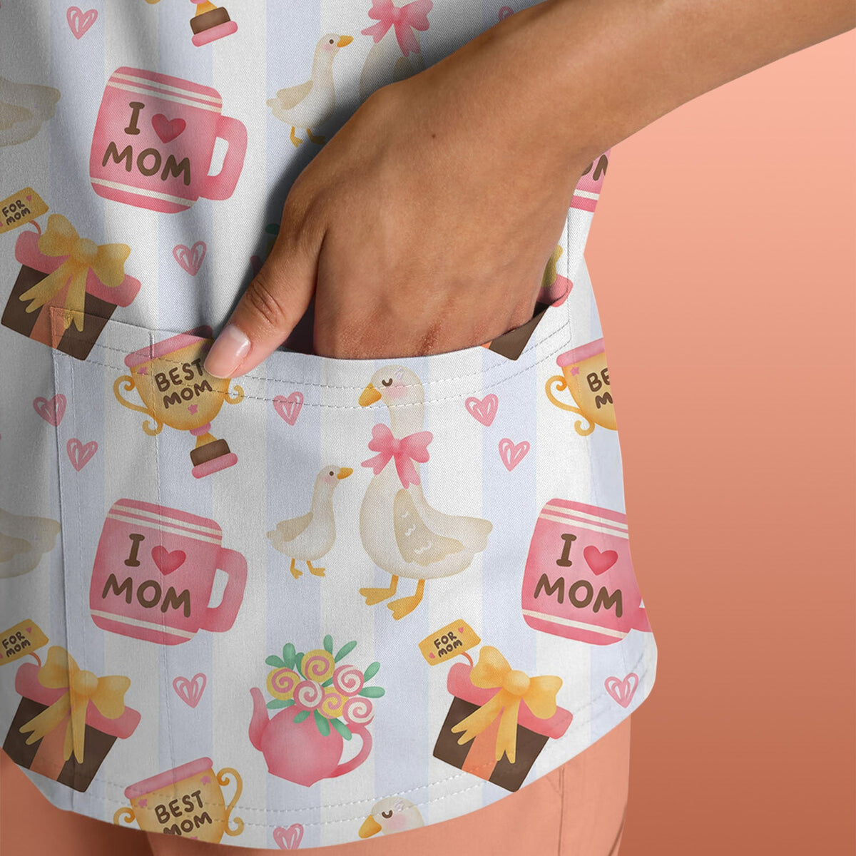 Sweet Nurse Mom Goose Trophy Scrub Top