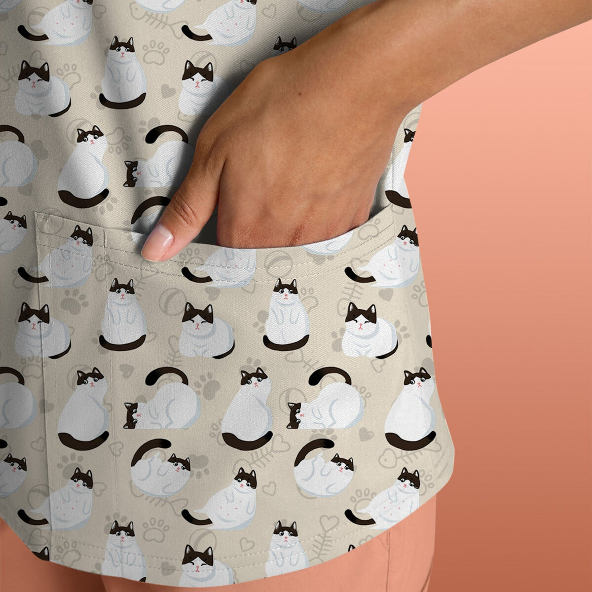 Cat Nurse Scrub Top