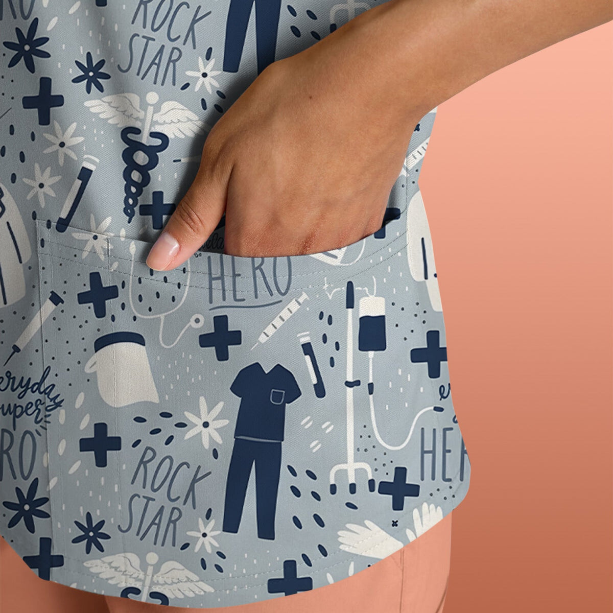 Healthcare Hero Medical Tools Nurse Scrub Top