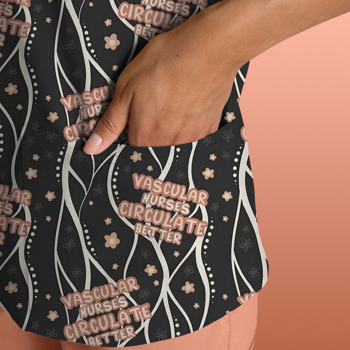 Vascular Nurse Circulation Awareness Scrub Top