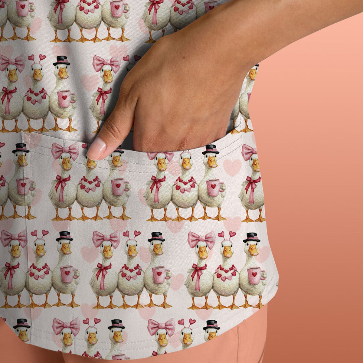 Goose Heart Nurse Scrub Top - Valentines Day Gift