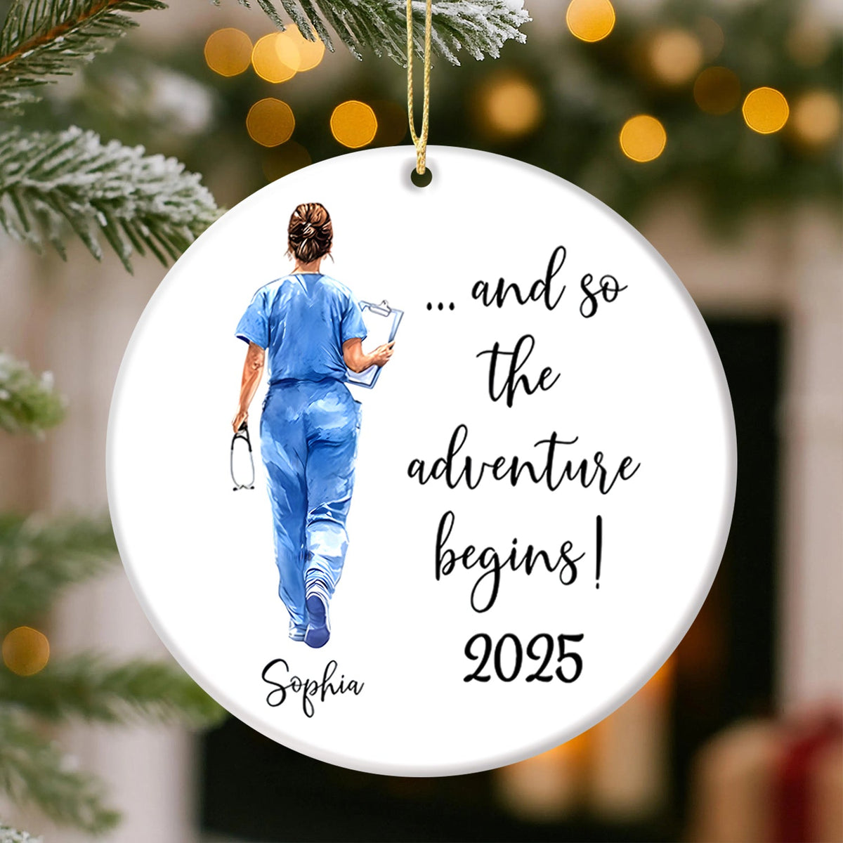 Personalized Nurse Graduation Christmas Ornament