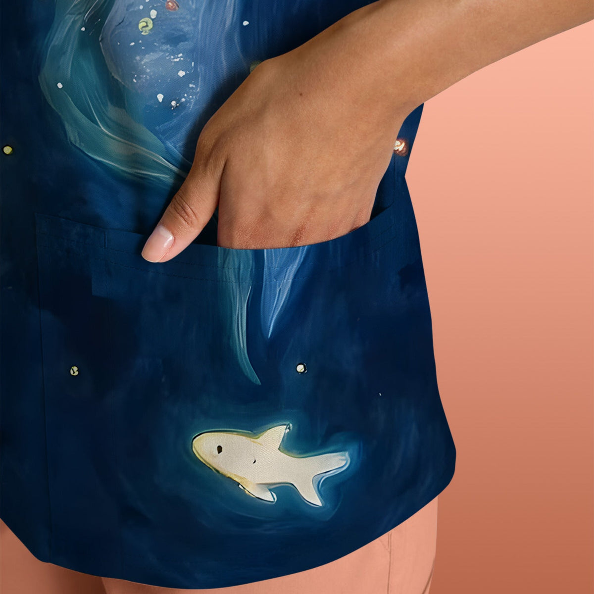 Marine Life Shark Nurse Scrub Top