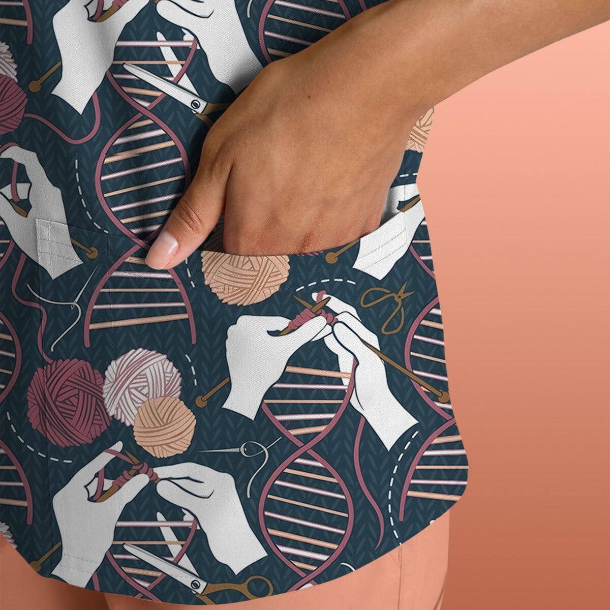DNA Helix Yarn Nurse Scrub Top