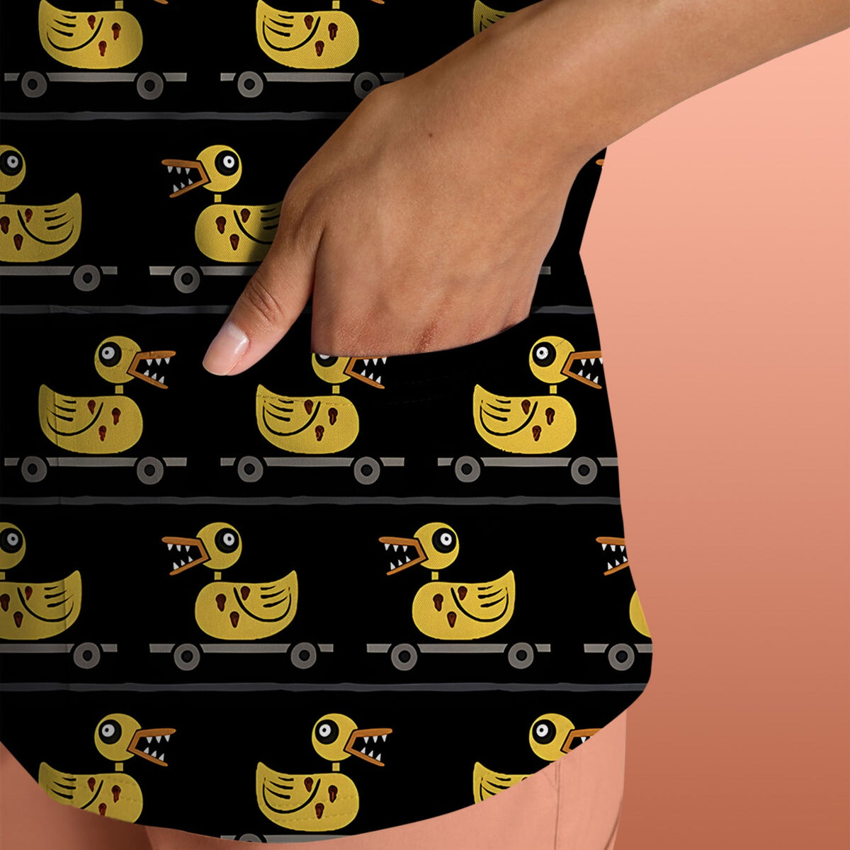 Spooky Rubber Duck Nurse Scrub Top