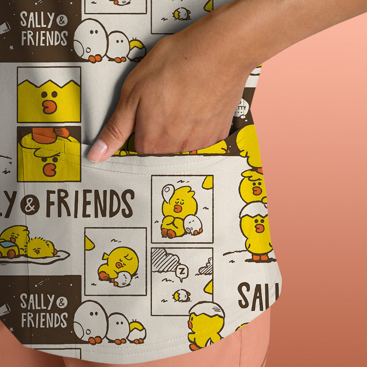 Chick Comic Nurse Scrub Top