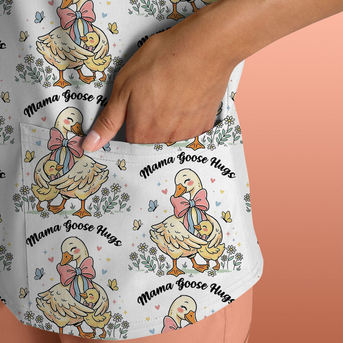 Mama Goose Hug Nurse Scrub Top