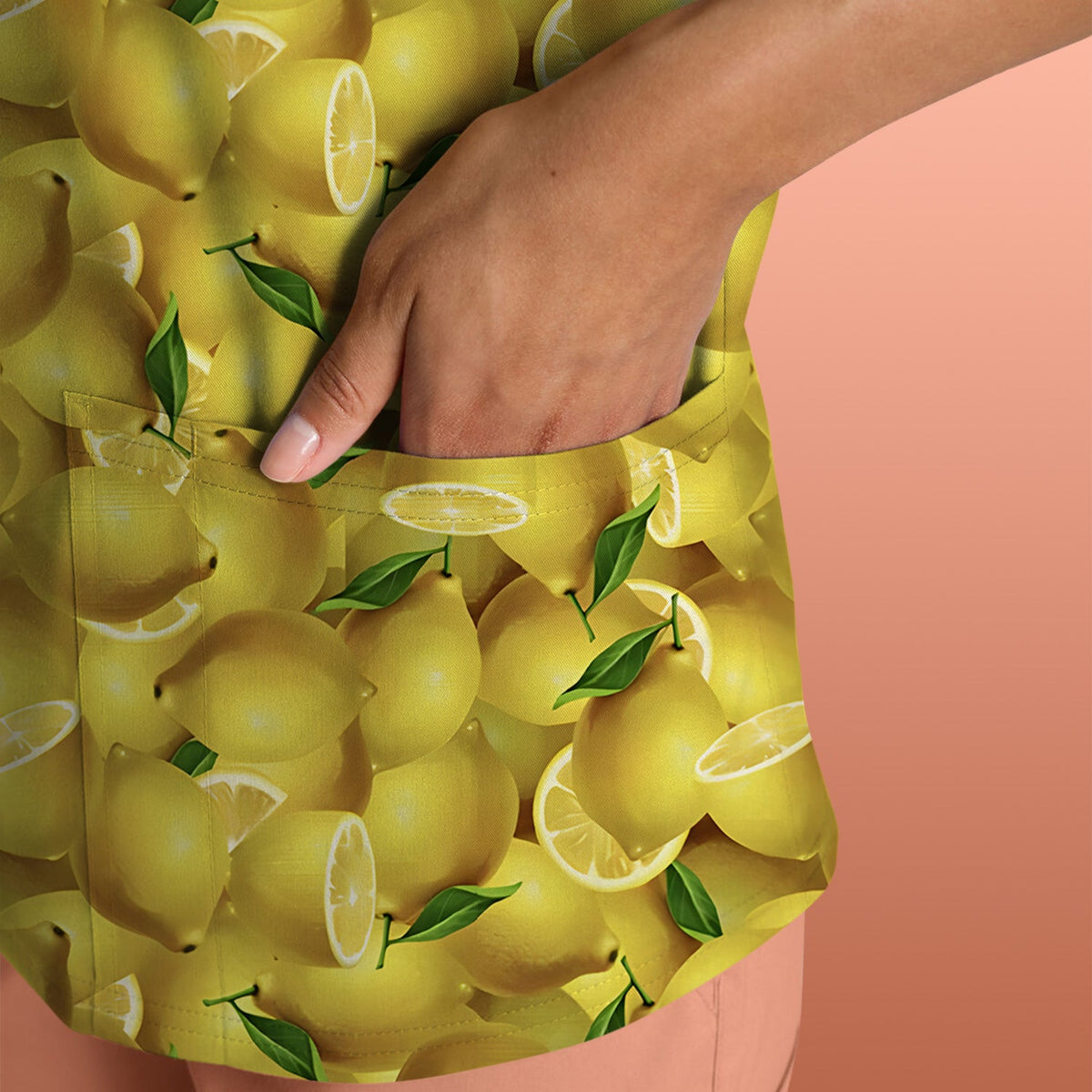 Fresh Lemon Nurse Scrub Top