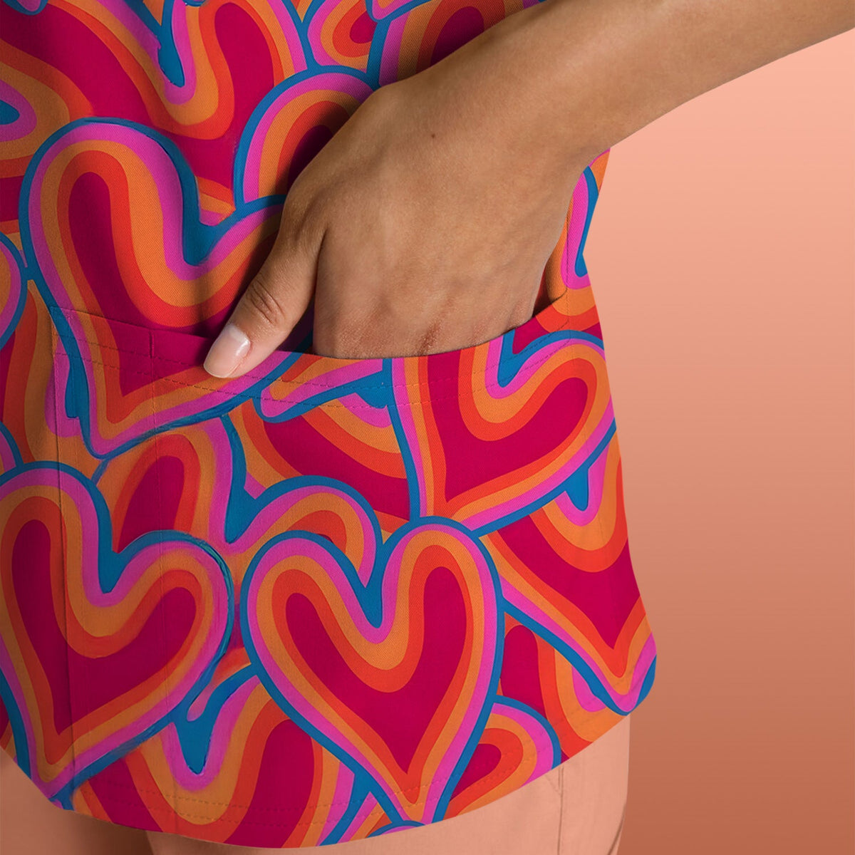 Valentine Heart Nurse Scrub Top