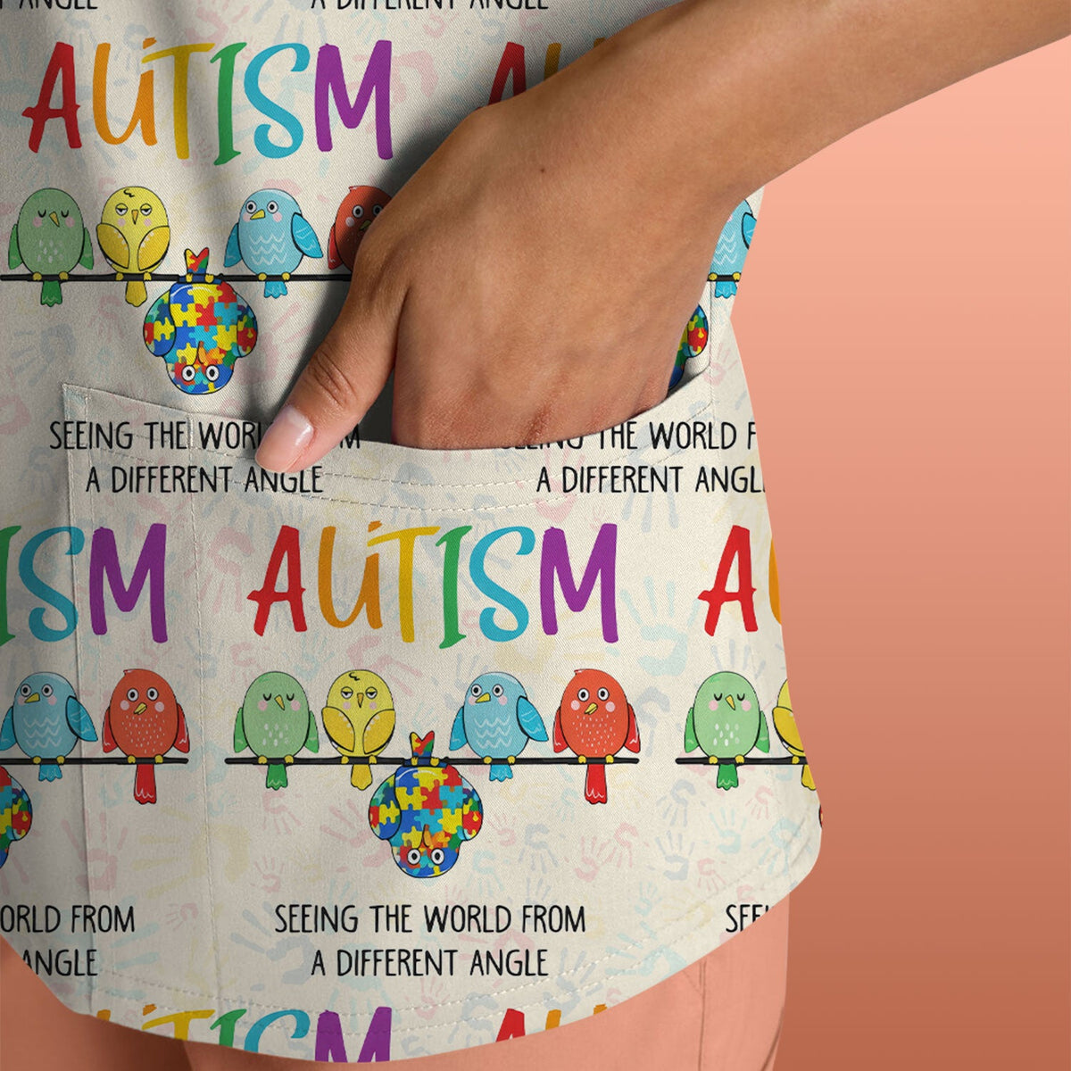 Autism Seeing The World From A Different Angle Nurse Scrub Top