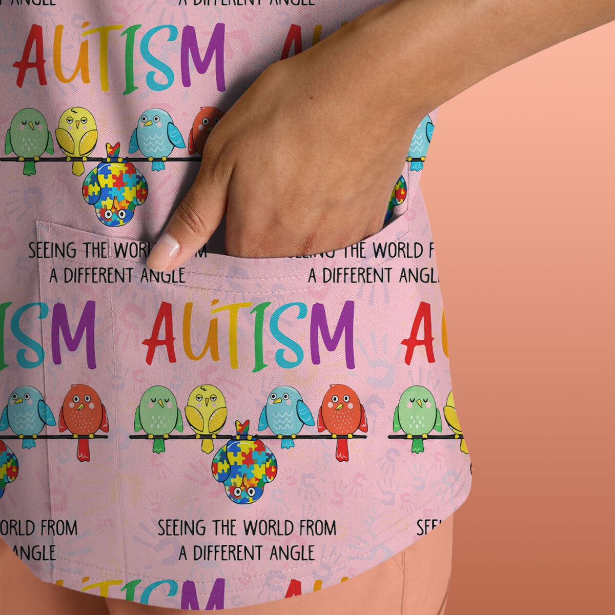 Autism Seeing The World From A Different Angle Nurse Scrub Top