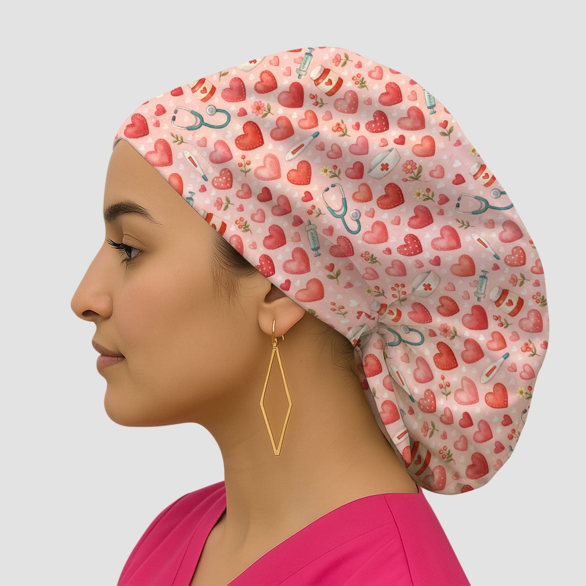 Medical Heart Scrub Cap - Valentines Day Gift For Nurse