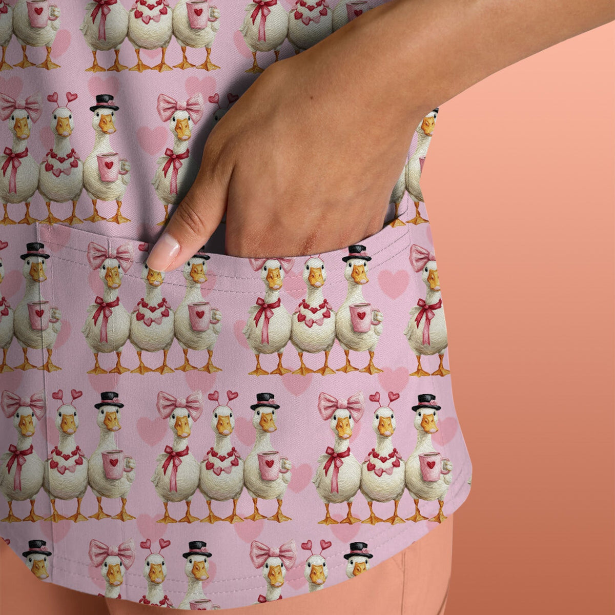 Goose Heart Nurse Scrub Top - Valentines Day Gift