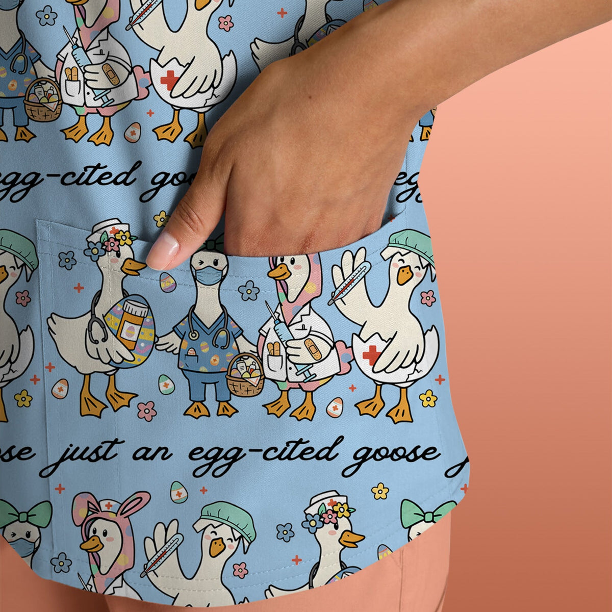 Easter Goose Nurse Scrub Top